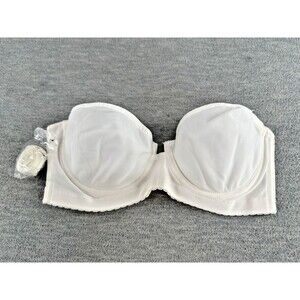 GELMART - Vintage White Strapless Underwire Lingerie Bra Size 34B  A6